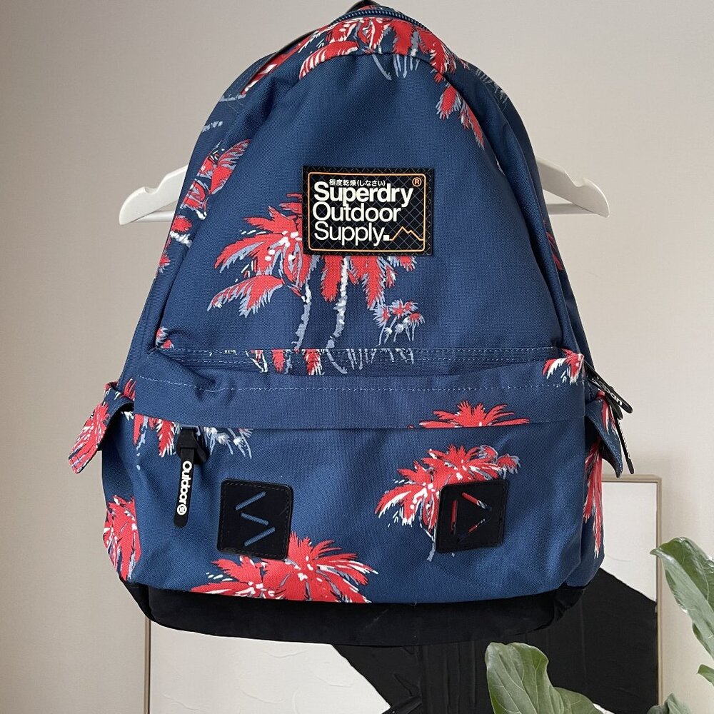 Unisex SUPERDRY Outdoor Supply Company Backpack Bag Blue Print